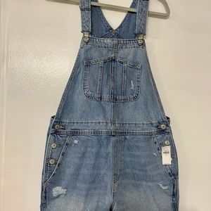 Old Navy Distressed Overalls. Size Medium. Brand new with tags.